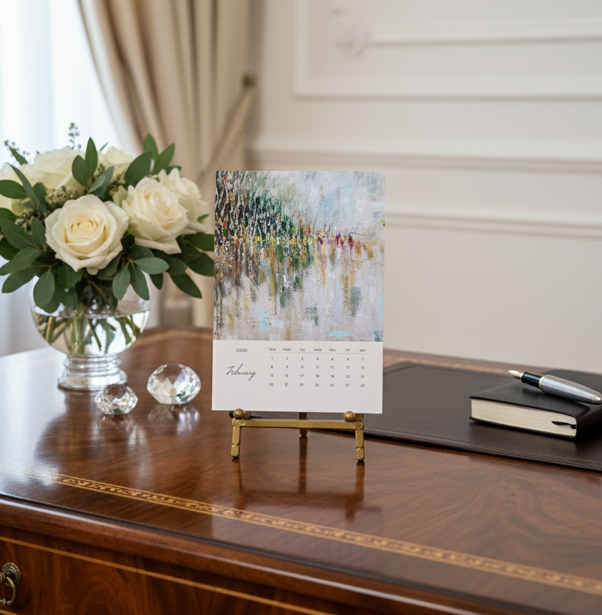 2026 Abstract Landscape Art Desktop Calendar by Vanessa Sharp Multon