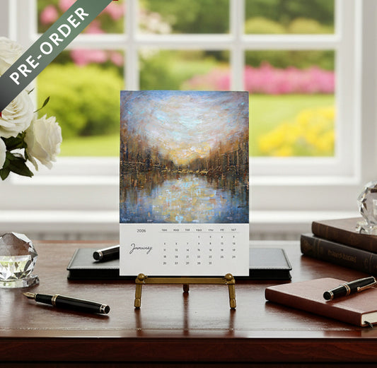 2026 Abstract Landscape Art Desktop Calendar Pre-Order by Vanessa Sharp Multon
