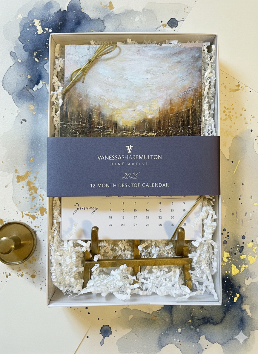 2026 Abstract Landscape Art Desktop Calendar Pre-Order by Vanessa Sharp Multon