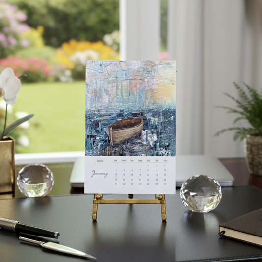 2026 Boat Art Desktop Calendar by Vanessa Sharp Multon