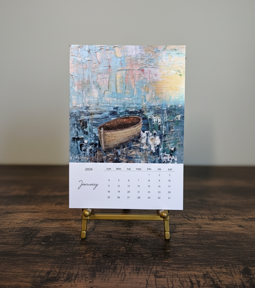 2026 Boat Art Desktop Calendar by Vanessa Sharp Multon