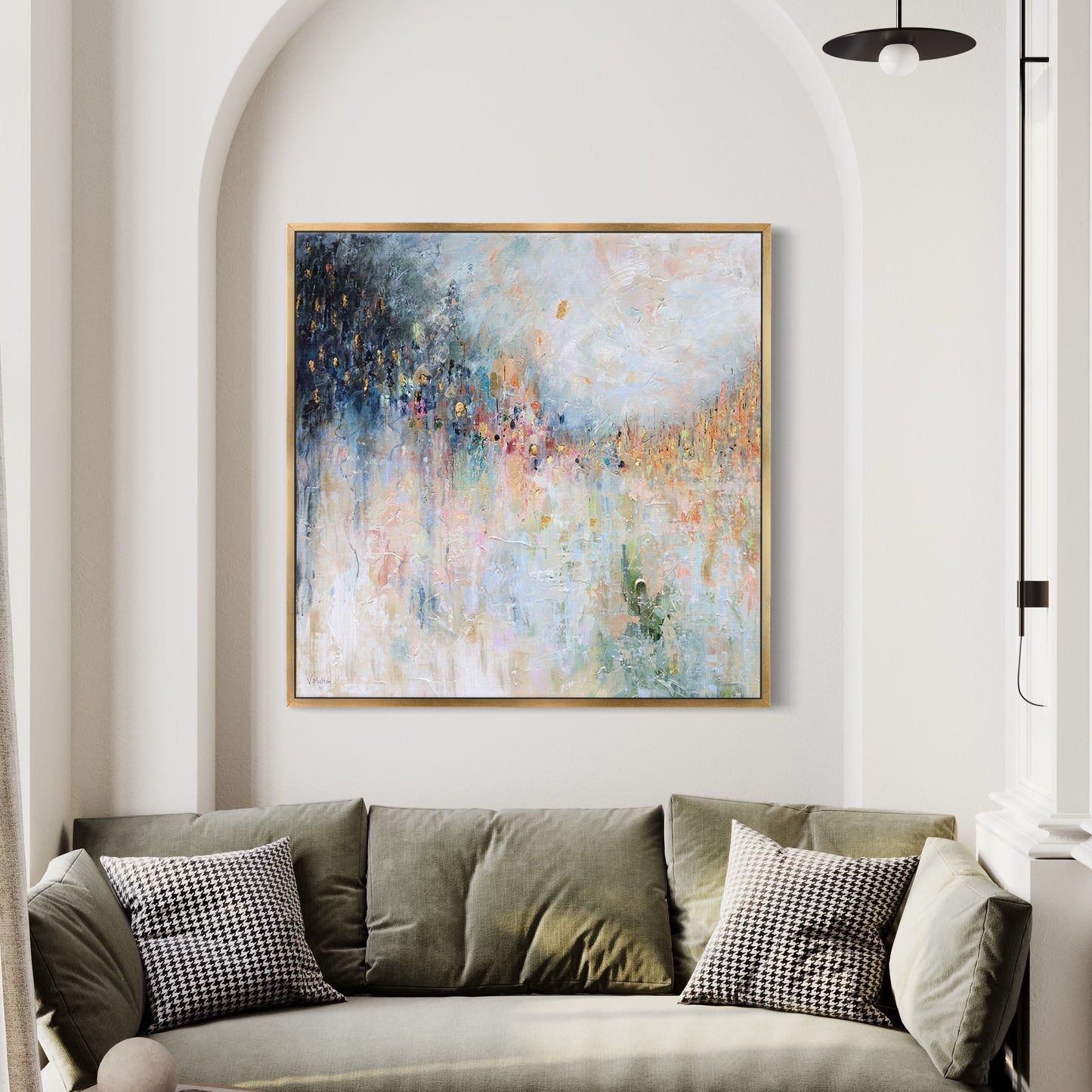 "Gems of the City" – Contemporary Abstract Landscape Giclée Canvas Wall Art Print