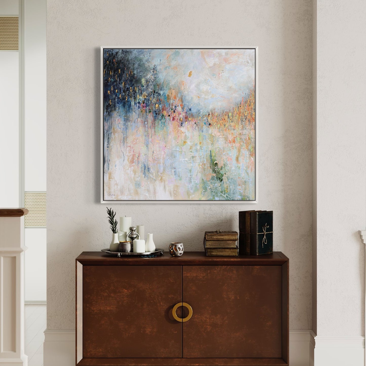 "Gems of the City" – Contemporary Abstract Landscape Giclée Canvas Wall Art Print