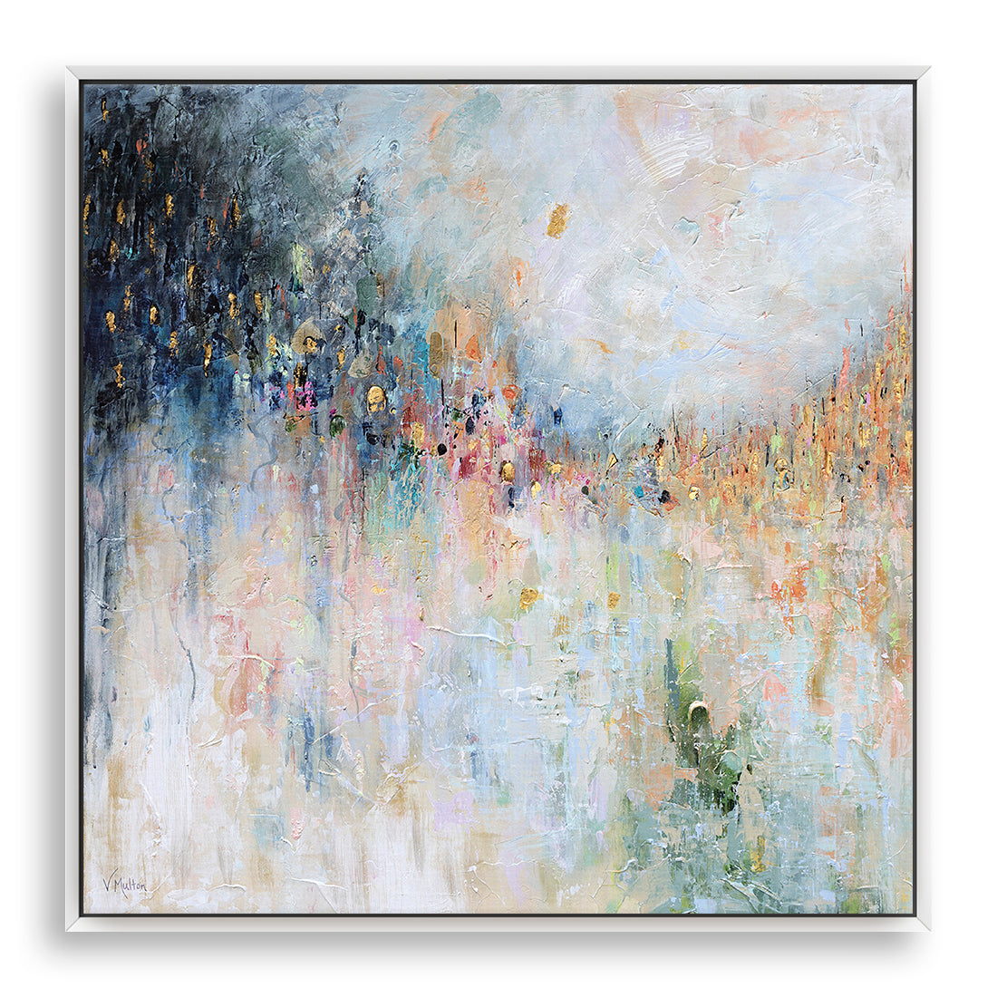 "Gems of the City" – Contemporary Abstract Landscape Giclée Canvas Wall Art Print