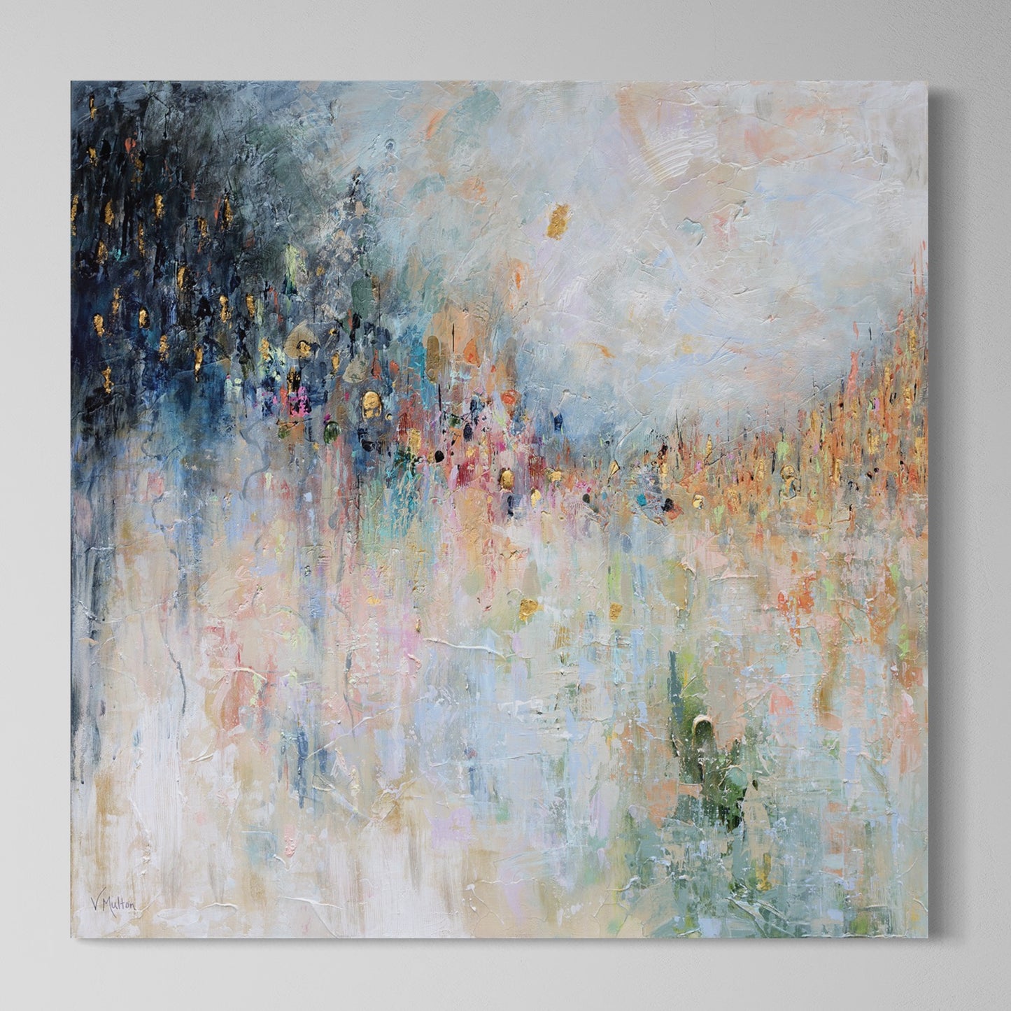 "Gems of the City" – Contemporary Abstract Landscape Giclée Canvas Wall Art Print