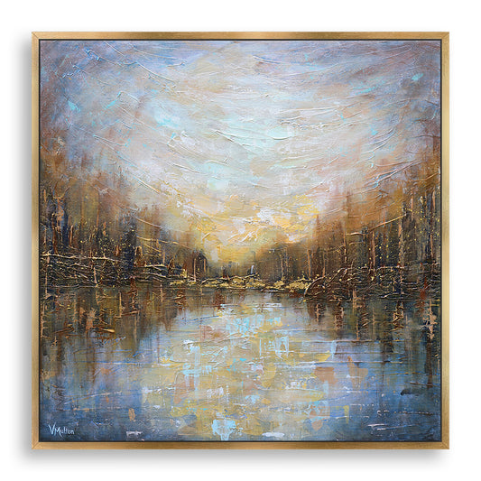 "Hope in the Distance" Giclée Canvas Wall Art Print – Abstract Sunset Landscape
