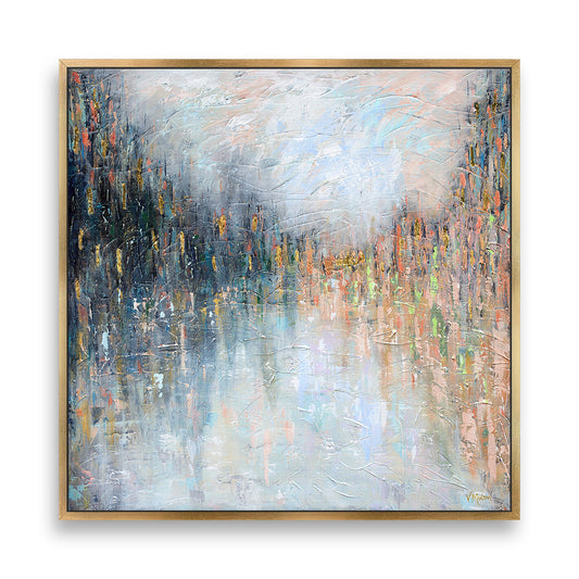 "Jewel in the Night" – Abstract Landscape Giclée Canvas Wall Art Print