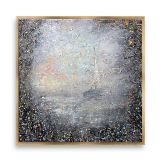 "Otherworldly" – Abstract Boat Scene Giclée Canvas Wall Art Print