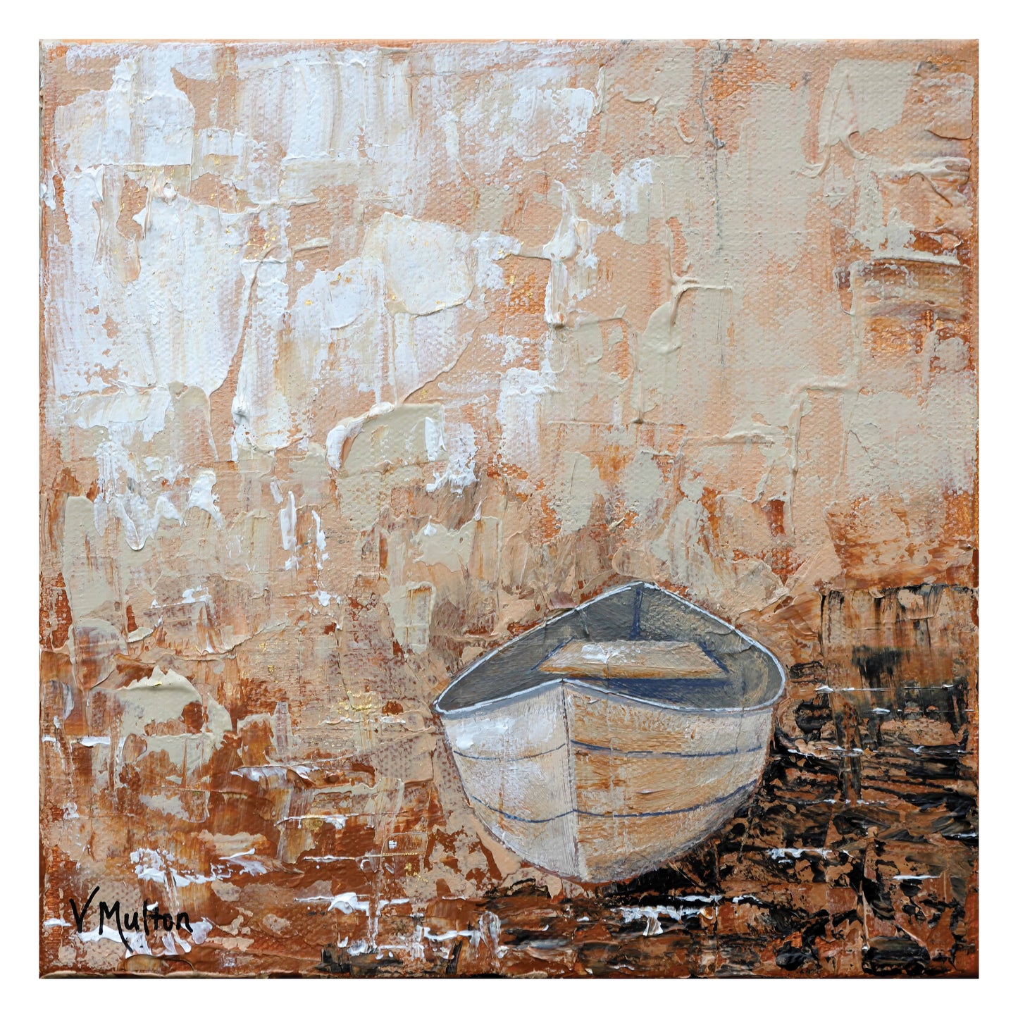 “Traverse" Square Peaceful Canoe Giclée Art Print