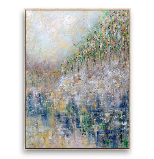 "Whose Woods These Are" Abstract Forest Giclée Canvas Wall Art Print – Nature Inspired Décor