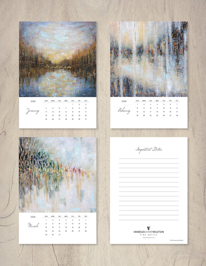 2026 Abstract Landscape Art Desktop Calendar by Vanessa Sharp Multon