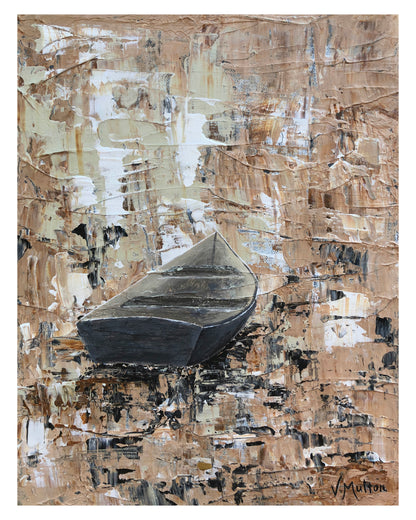 “Along the Margin of the Bay" Peaceful Lake Rowboat Giclée Art Print