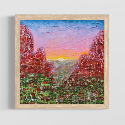 “Blazing Red Rocks” Square Arizona Landscape Giclée Art Print
