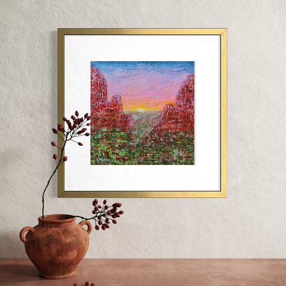 “Blazing Red Rocks” Square Arizona Landscape Giclée Art Print