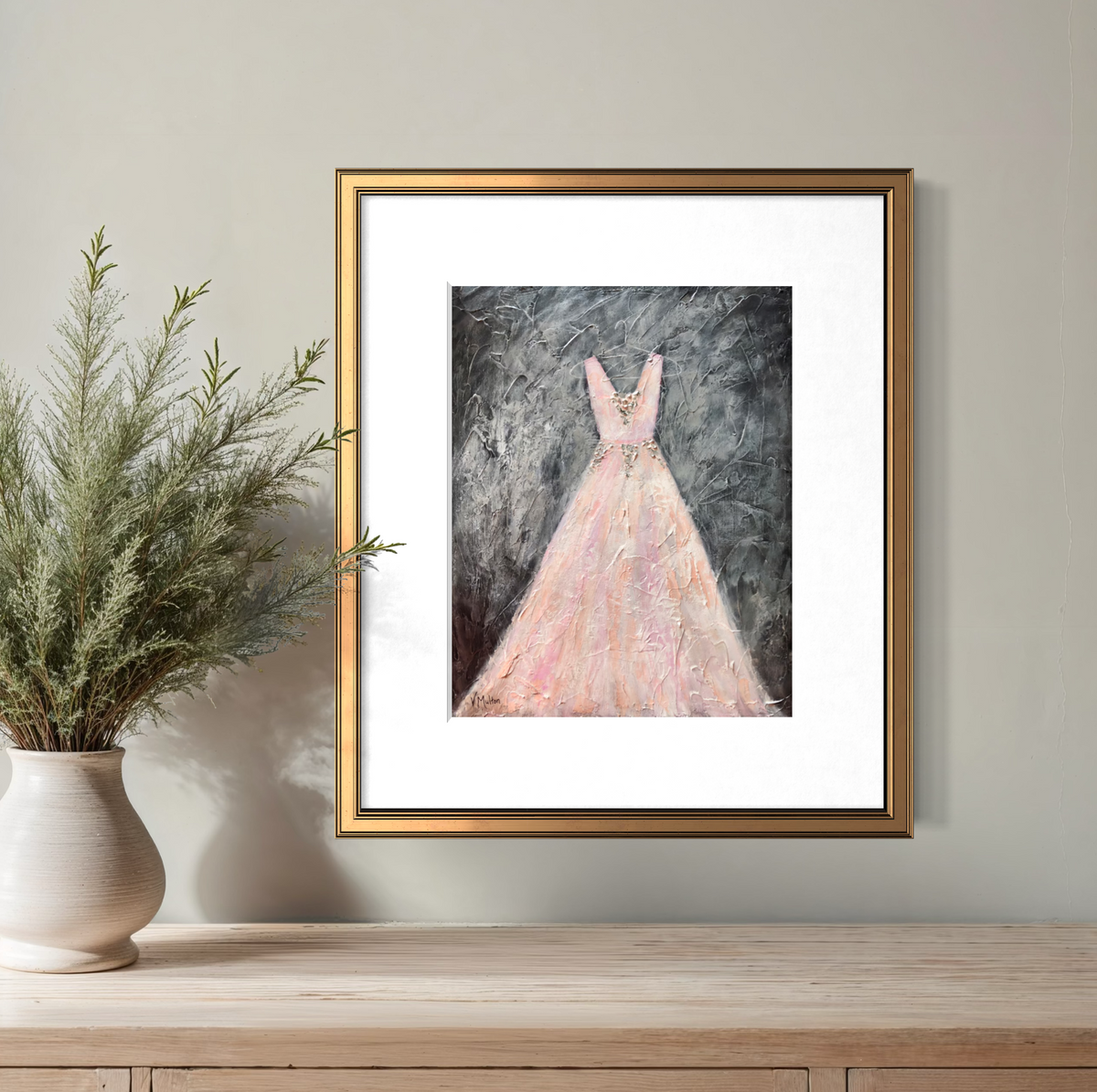 “Blush & Bashful” Pink Dress Giclée Art Print