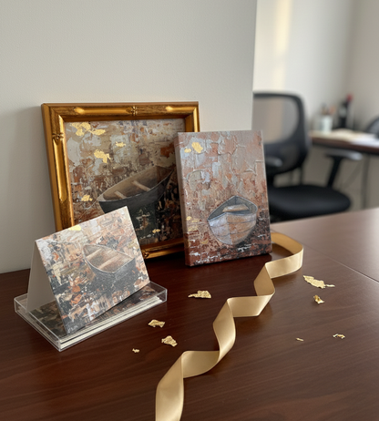 Collector’s Boat Art Gift Box - Includes: Embellished Print, Journal & Notecards