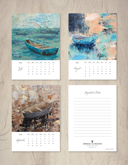 2026 Boat Art Desktop Calendar by Vanessa Sharp Multon