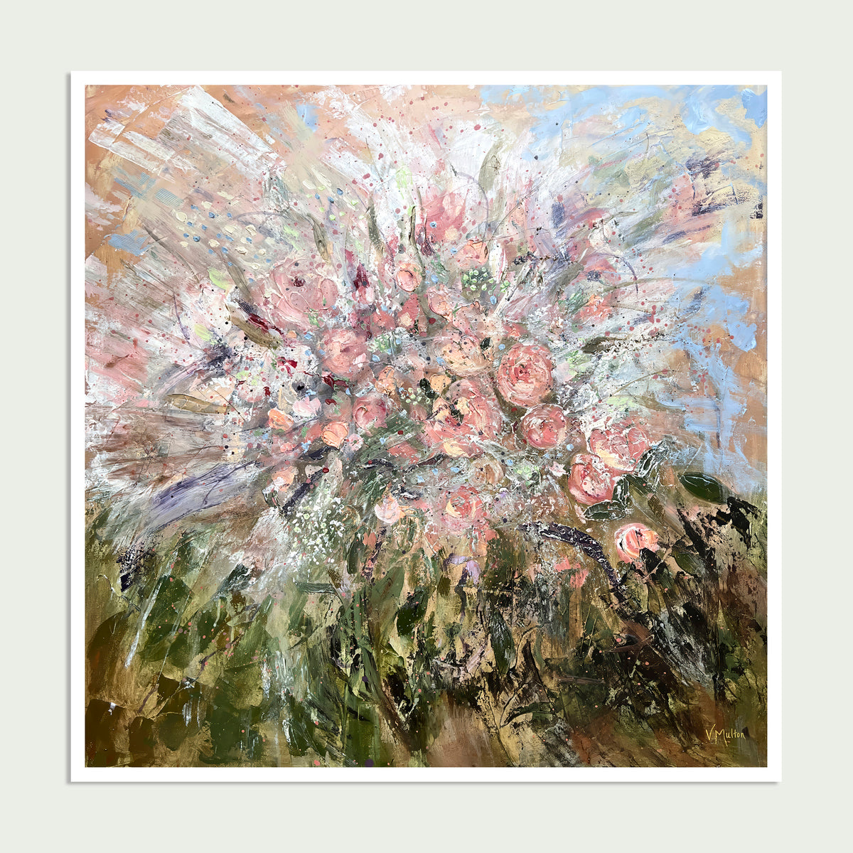 “Breath of Flowers” Square Floral Abstract Giclée Art Print