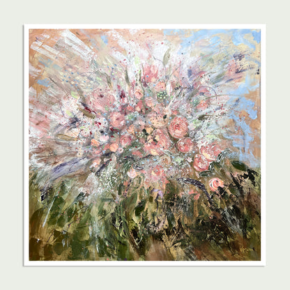 “Breath of Flowers” Square Floral Abstract Giclée Art Print