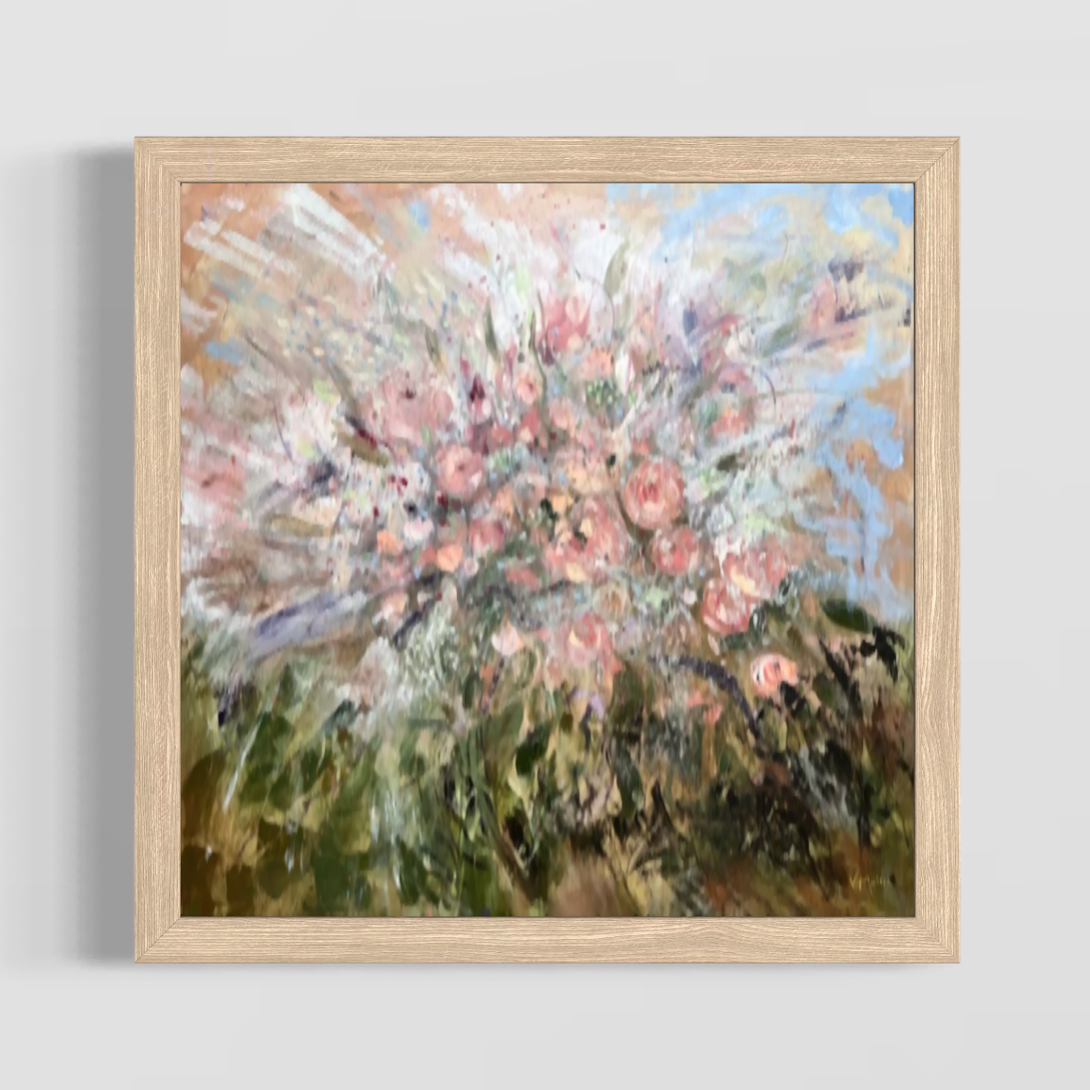 “Breath of Flowers” Square Floral Abstract Giclée Art Print