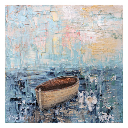“Carry You” Square Peaceful Boat Giclée Art Print