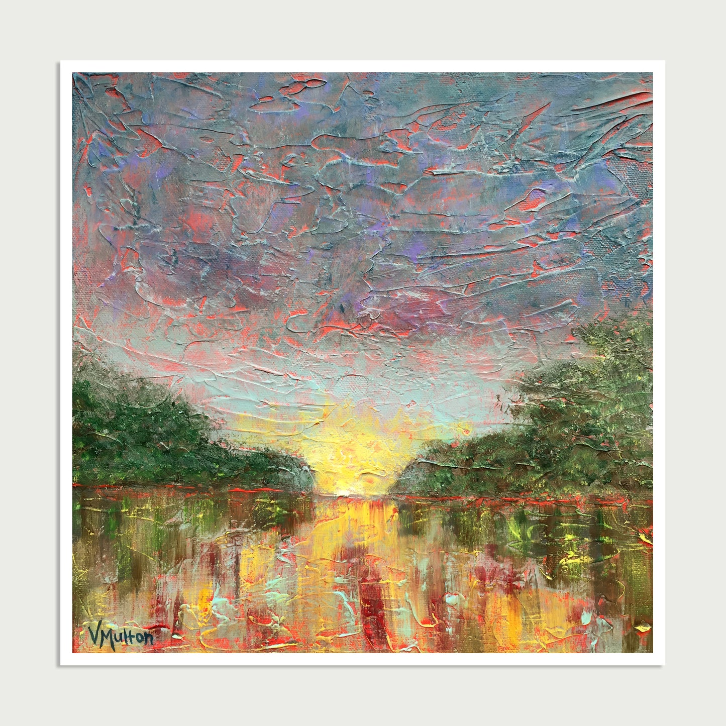 “Felicity” Square Abstract Landscape Giclée Art Print