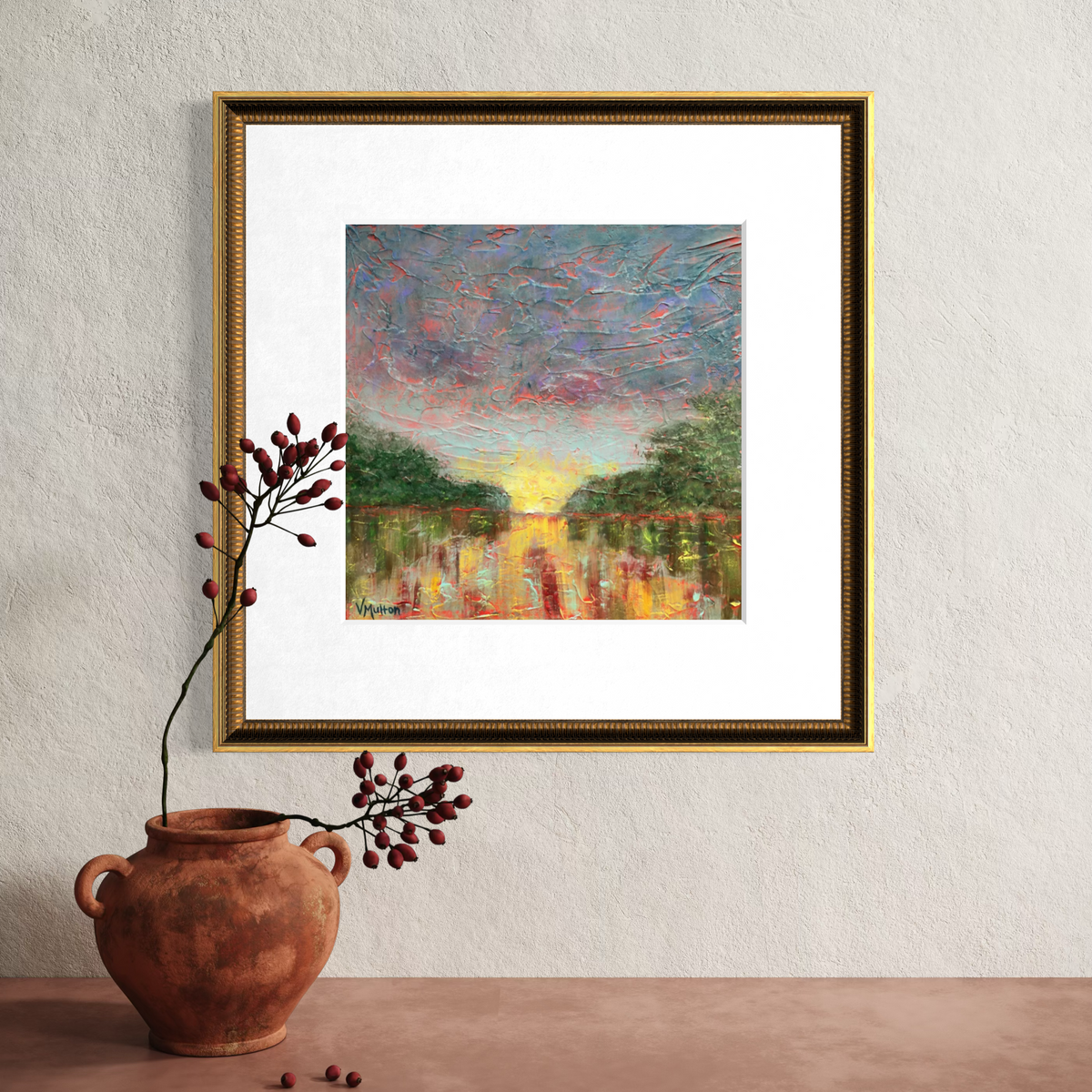 “Felicity” Square Abstract Landscape Giclée Art Print