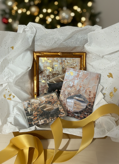Collector’s Boat Art Gift Box - Includes: Embellished Print, Journal & Notecards