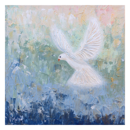 “Heaven Awaits” Square Peace Dove Giclée Art Print