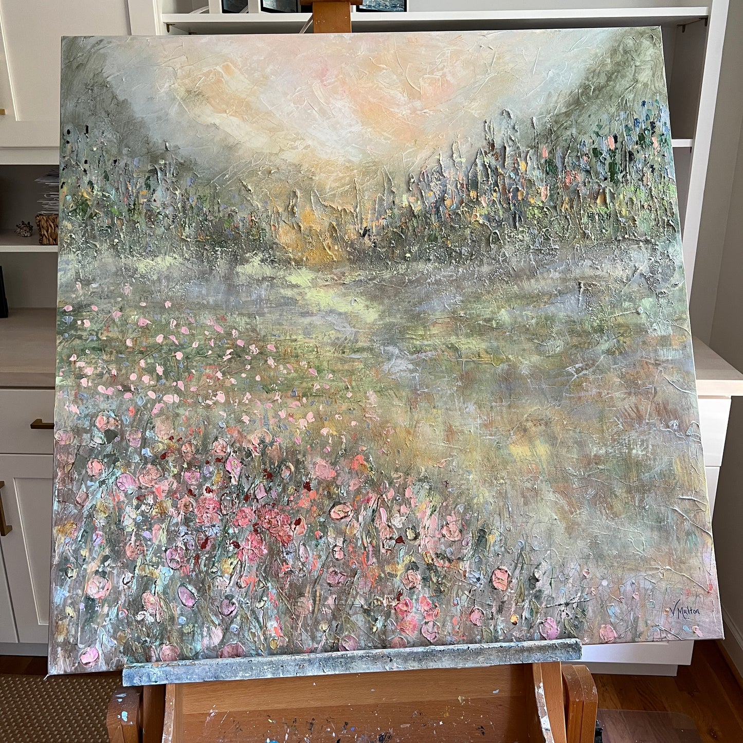 Petals Drift on a Breeze | 36 x 36