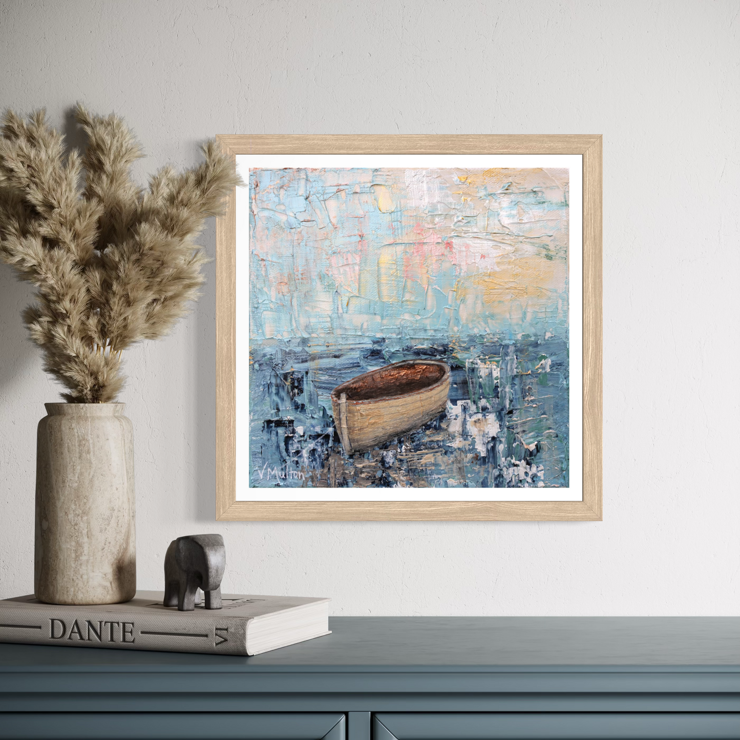 “Carry You” Square Peaceful Boat Giclée Art Print