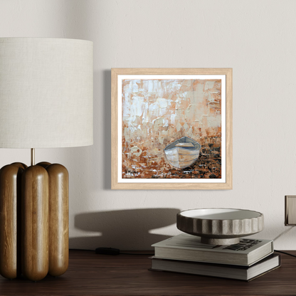 “Traverse" Square Peaceful Canoe Giclée Art Print