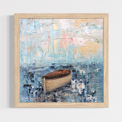 “Carry You” Square Peaceful Boat Giclée Art Print