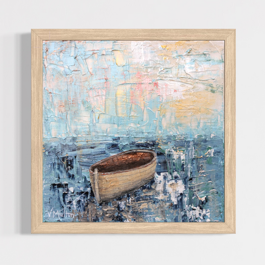 “Carry You” Square Peaceful Boat Giclée Art Print