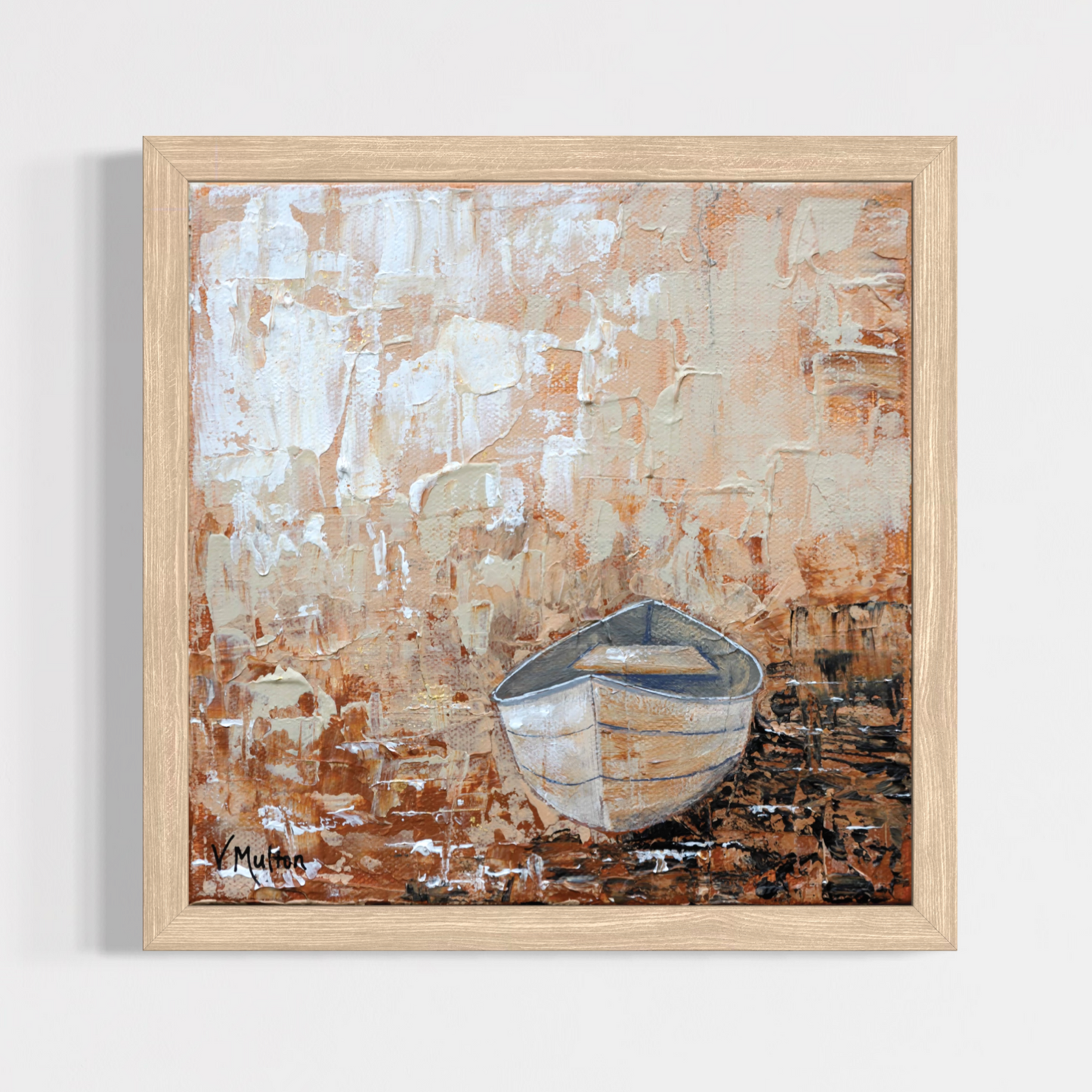 “Traverse" Square Peaceful Canoe Giclée Art Print