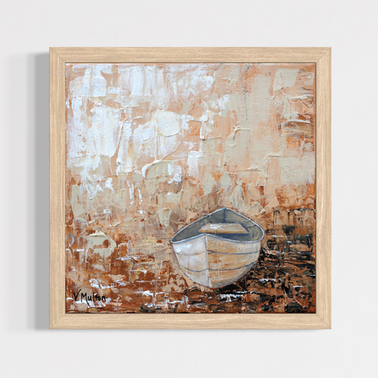 “Traverse" Square Peaceful Canoe Giclée Art Print