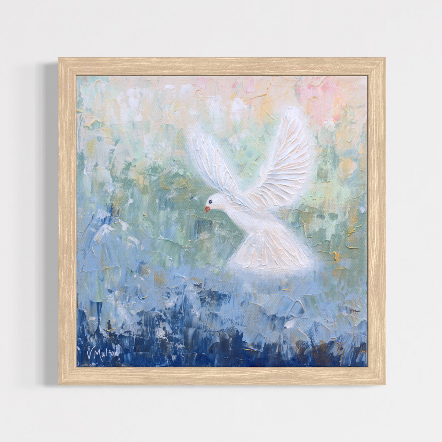 “Heaven Awaits” Square Peace Dove Giclée Art Print