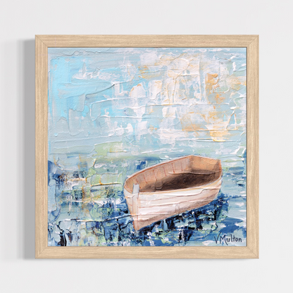 “Harmony” Square Peaceful Boat Giclée Art Print