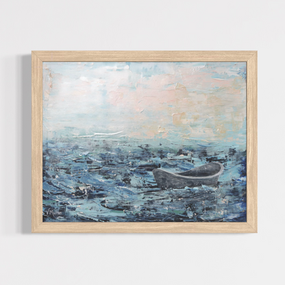 “Storm Blown II” Peaceful Boat Giclée Art Print
