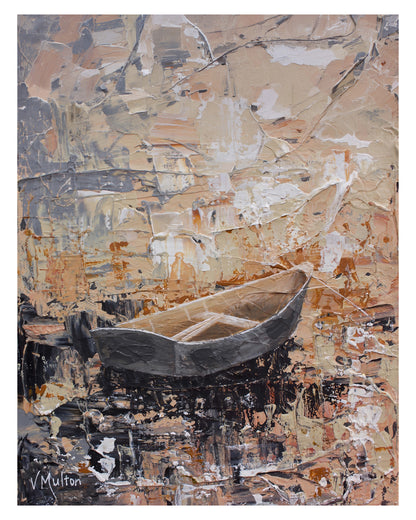 “Let's Row" Peaceful Lake Rowboat Giclée Art Print