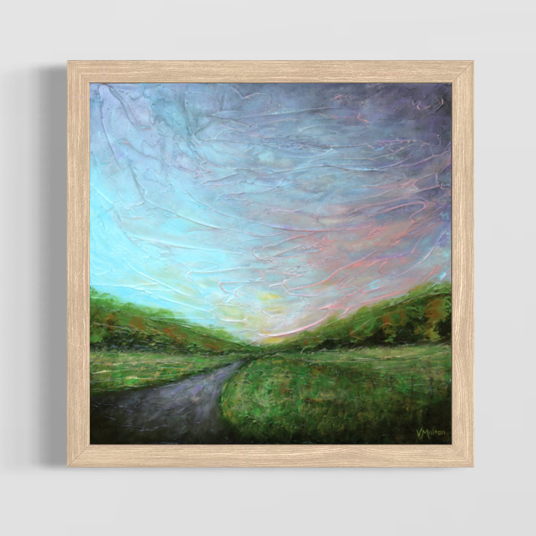 “Miles to Go” Square Abstract Landscape Giclée Art Print