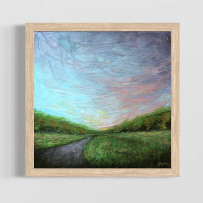 “Miles to Go” Square Abstract Landscape Giclée Art Print