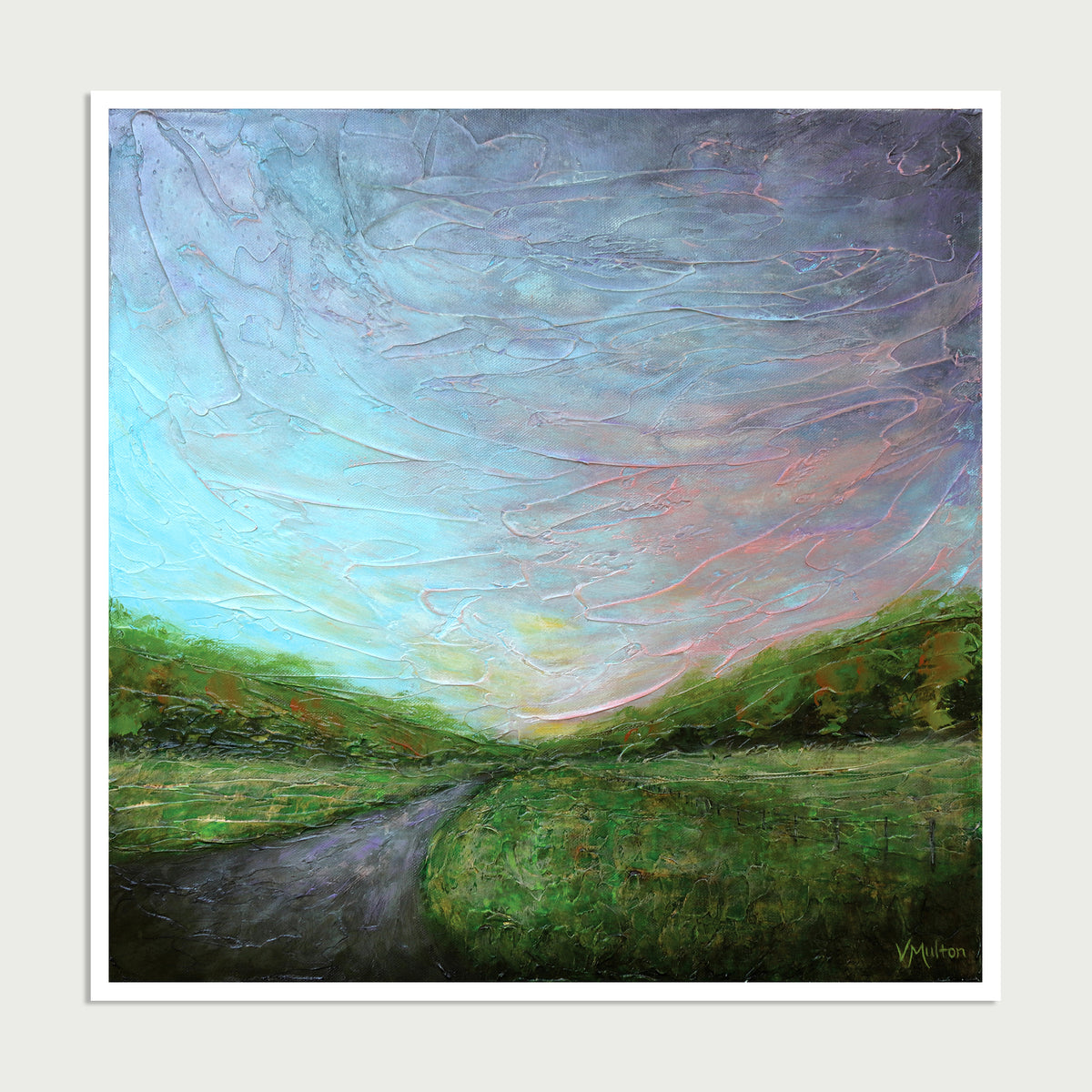 “Miles to Go” Square Abstract Landscape Giclée Art Print