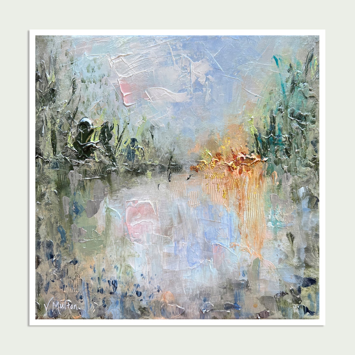 “My Oasis” Square Abstract Landscape Giclée Art Print