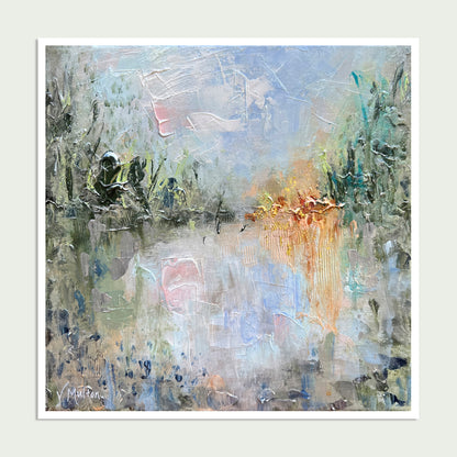 “My Oasis” Square Abstract Landscape Giclée Art Print