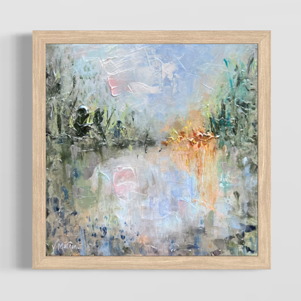 “My Oasis” Square Abstract Landscape Giclée Art Print