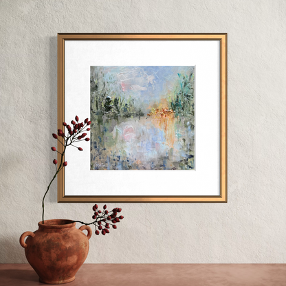 “My Oasis” Square Abstract Landscape Giclée Art Print