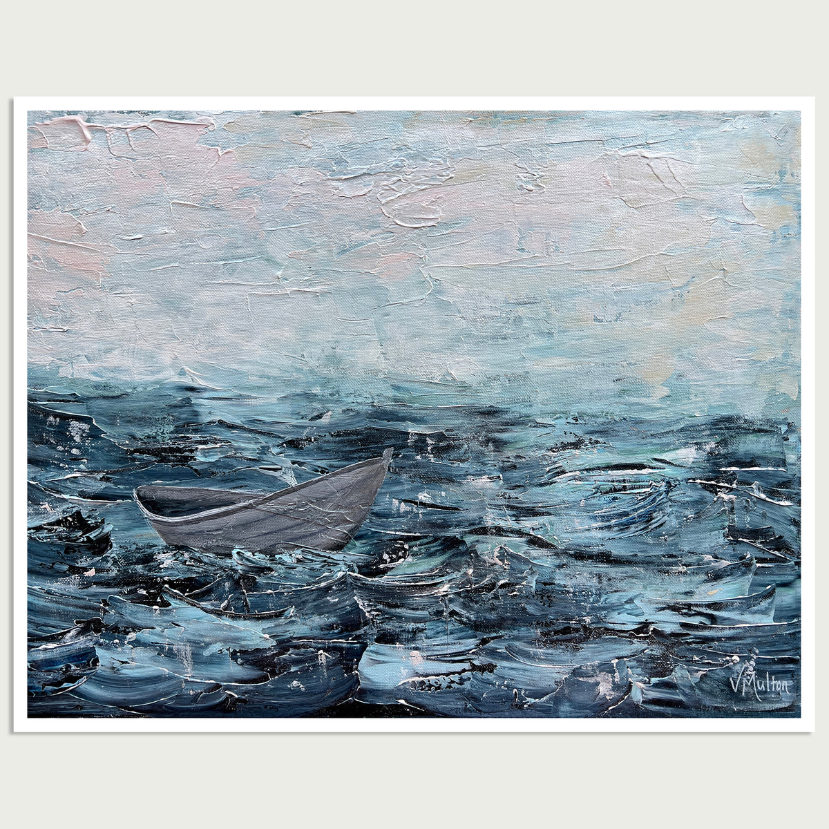 “Storm Blown I” Peaceful Boat Giclée Art Print