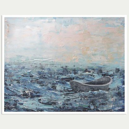 “Storm Blown II” Peaceful Boat Giclée Art Print
