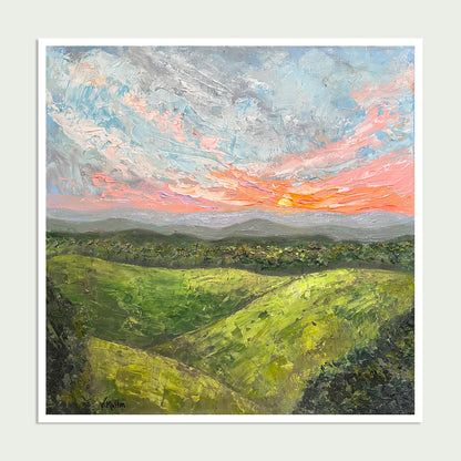 “Tennessee Hills” Square Franklin Landscape Giclée Art Print
